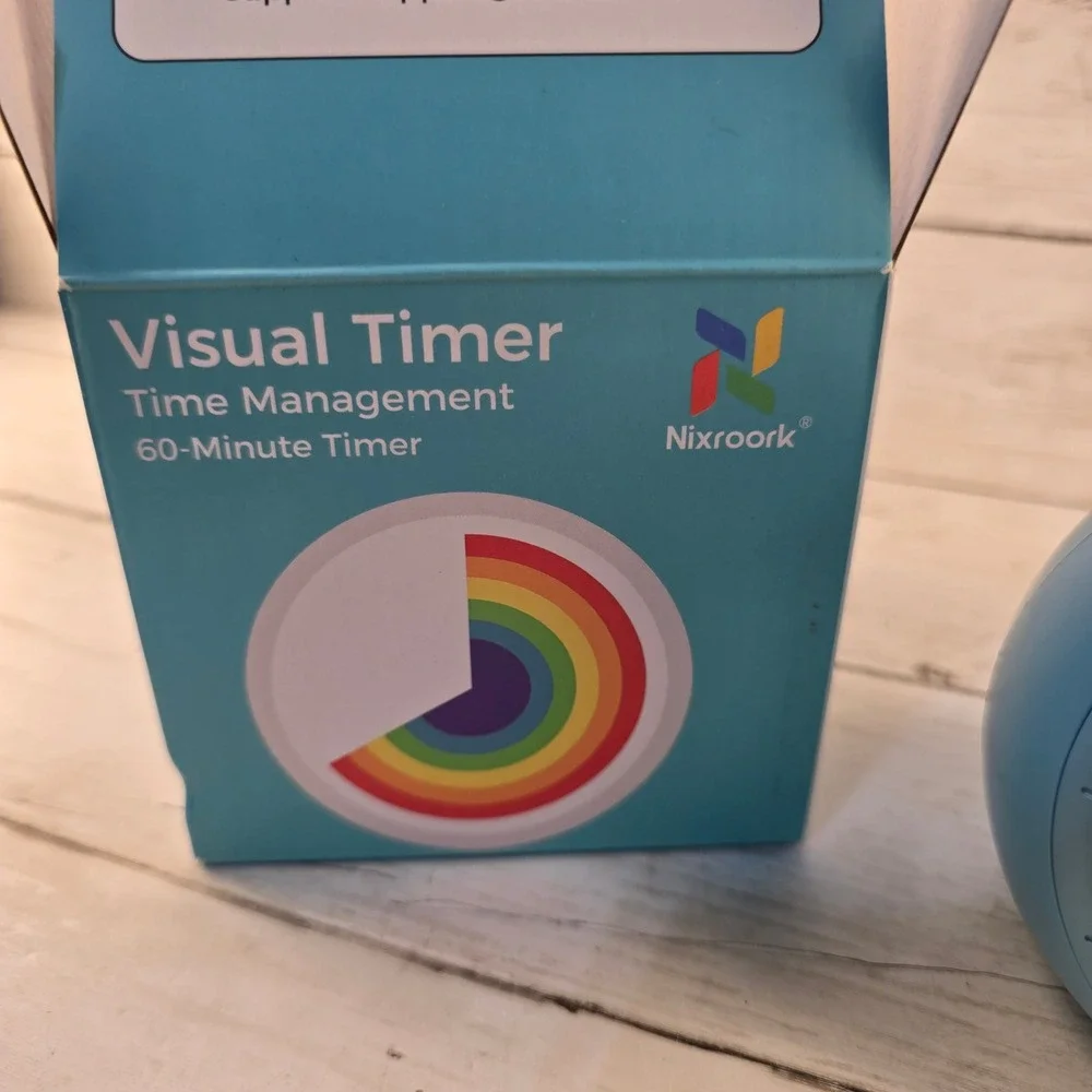 NEW Nixroork Visual Timer Time Management 60-Minute Countdown Blue Nix-VT35